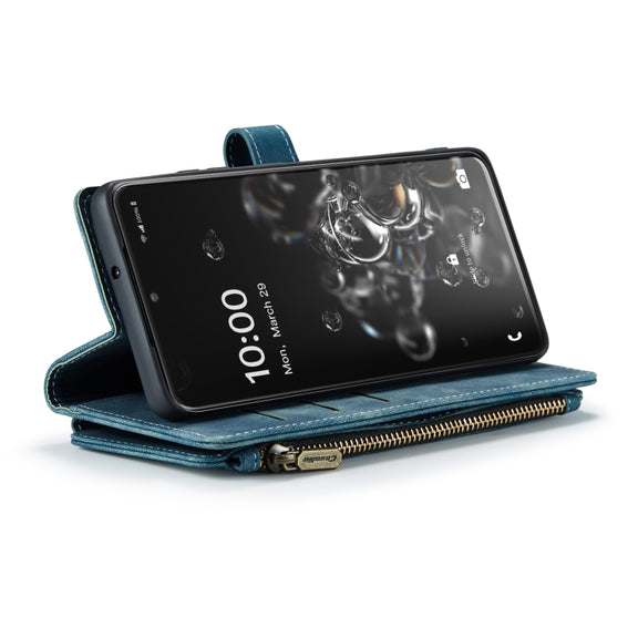 For Samsung Galaxy S20 Ultra 5G CaseMe-C30 PU + TPU Multifunctional Horizontal Flip Leather Case with Holder & Card Slot & Wallet & Zipper Pocket(Blue)
