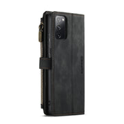 For Samsung Galaxy S20 FE CaseMe-C30 PU + TPU Multifunctional Horizontal Flip Leather Case with Holder & Card Slot & Wallet & Zipper Pocket(Black)