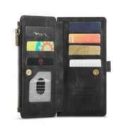 For Samsung Galaxy S20 FE CaseMe-C30 PU + TPU Multifunctional Horizontal Flip Leather Case with Holder & Card Slot & Wallet & Zipper Pocket(Black)
