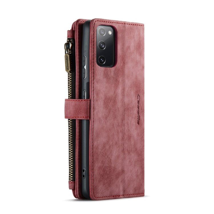 For Samsung Galaxy S20 FE CaseMe-C30 PU + TPU Multifunctional Horizontal Flip Leather Case with Holder & Card Slot & Wallet & Zipper Pocket(Red) - Galaxy S20 FE Cases by CaseMe | Online Shopping South Africa | PMC Jewellery | Buy Now Pay Later Mobicred