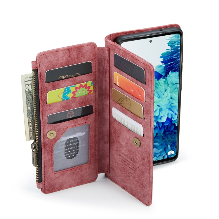 For Samsung Galaxy S20 FE CaseMe-C30 PU + TPU Multifunctional Horizontal Flip Leather Case with Holder & Card Slot & Wallet & Zipper Pocket(Red) - Galaxy S20 FE Cases by CaseMe | Online Shopping South Africa | PMC Jewellery | Buy Now Pay Later Mobicred