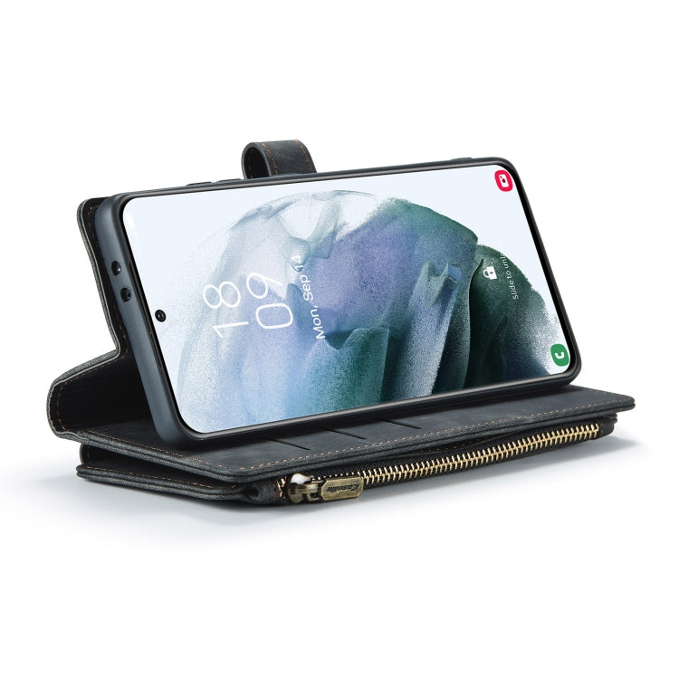For Samsung Galaxy S21 5G CaseMe-C30 PU + TPU Multifunctional Horizontal Flip Leather Case with Holder & Card Slot & Wallet & Zipper Pocket(Black) - free shipping - PMC Jewellery - Order now!