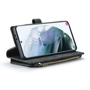 For Samsung Galaxy S21 5G CaseMe-C30 PU + TPU Multifunctional Horizontal Flip Leather Case with Holder & Card Slot & Wallet & Zipper Pocket(Black)