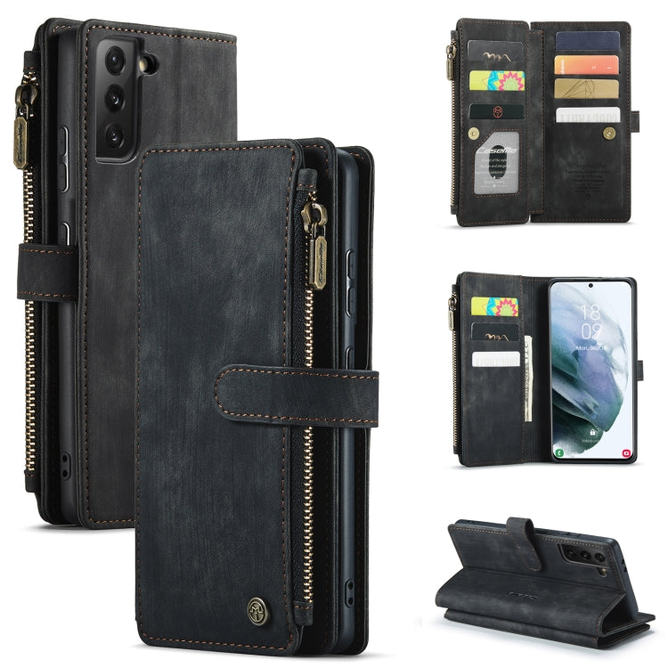 For Samsung Galaxy S21 5G CaseMe-C30 PU + TPU Multifunctional Horizontal Flip Leather Case with Holder & Card Slot & Wallet & Zipper Pocket(Black) - free shipping - PMC Jewellery - Order now!