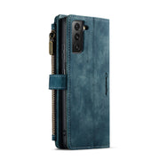 For Samsung Galaxy S21+ 5G CaseMe-C30 PU + TPU Multifunctional Horizontal Flip Leather Case with Holder & Card Slot & Wallet & Zipper Pocket(Blue)