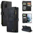 For Samsung Galaxy S21 FE CaseMe-C30 PU + TPU Multifunctional Horizontal Flip Leather Case with Holder & Card Slot & Wallet & Zipper Pocket(Black) - Galaxy Phone Cases by CaseMe | Online Shopping South Africa | PMC Jewellery | Buy Now Pay Later Mobicred