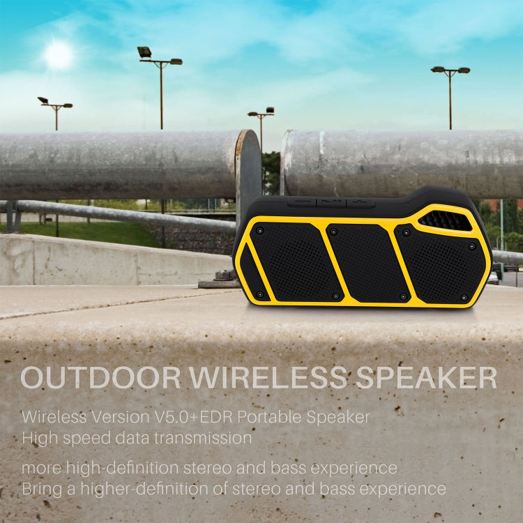 NewRixing NR-5011 Outdoor Portable Bluetooth Speakerr, Support Hands-free Call / TF Card / FM / U Disk(Yellow) - free shipping - PMC Jewellery - Order now!