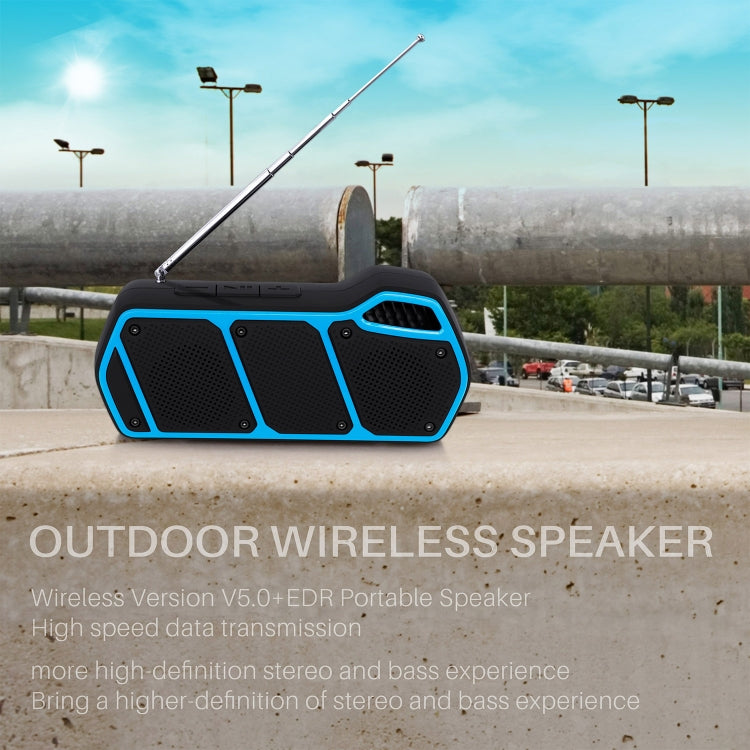 NewRixing NR-5011fm Outdoor Portable Bluetooth Speakerr, Support Hands-free Call / TF Card / FM / U Disk(Blue)