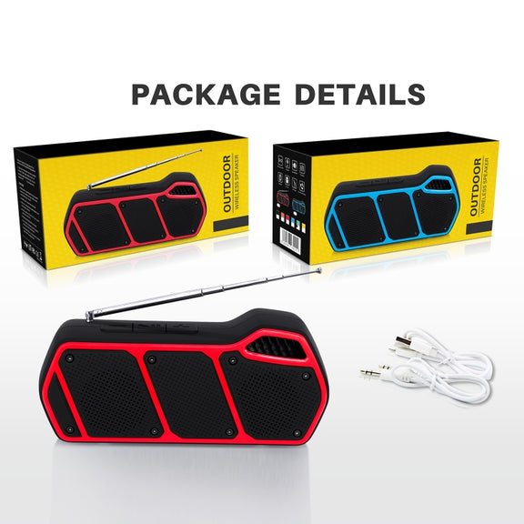 NewRixing NR-5011fm Outdoor Portable Bluetooth Speakerr, Support Hands-free Call / TF Card / FM / U Disk(Black)