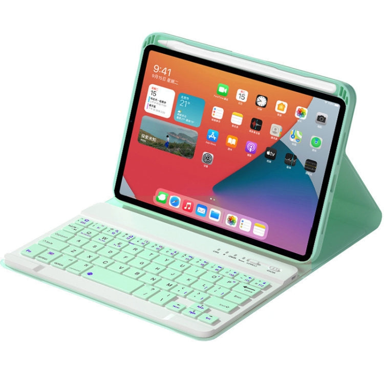 HK006 Square Keys Detachable Bluetooth Keyboard Leather Tablet Case with Holder for iPad mini 6(Mint Green) - free shipping - PMC TechLife - Order now!