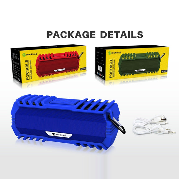 NewRixing NR-5015 Outdoor Portable Bluetooth Speakerr with Hook, Support Hands-free Call / TF Card / FM / U Disk(Blue)