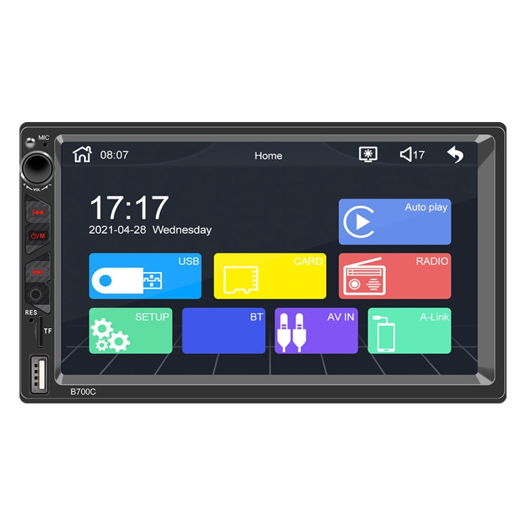 B700C HD 7 inch Universal Car MP5 Player with Wired Carplay, Support FM & Bluetooth & TF Card - Car MP3 & MP4 & MP5 by PMC TechLife | Online Shopping South Africa | PMC TechLife | Buy Now Pay Later Mobicred