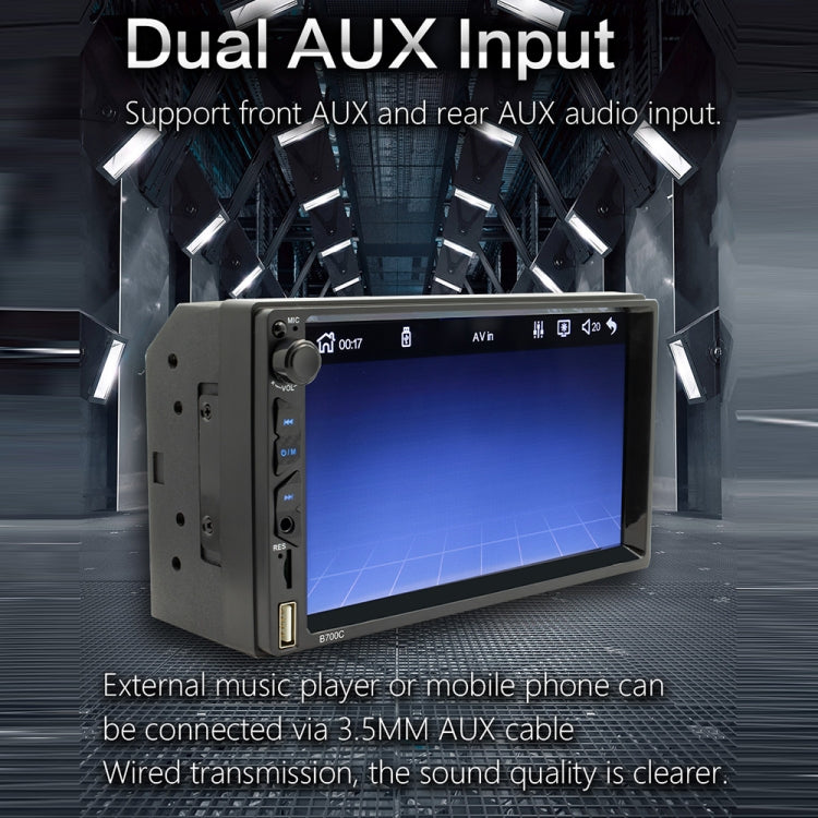 B700C HD 7 inch Universal Car MP5 Player with Wired Carplay, Support FM & Bluetooth & TF Card - Car MP3 & MP4 & MP5 by PMC TechLife | Online Shopping South Africa | PMC TechLife | Buy Now Pay Later Mobicred