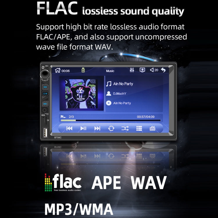 B700C HD 7 inch Universal Car MP5 Player with Wired Carplay, Support FM & Bluetooth & TF Card - Car MP3 & MP4 & MP5 by PMC TechLife | Online Shopping South Africa | PMC TechLife | Buy Now Pay Later Mobicred