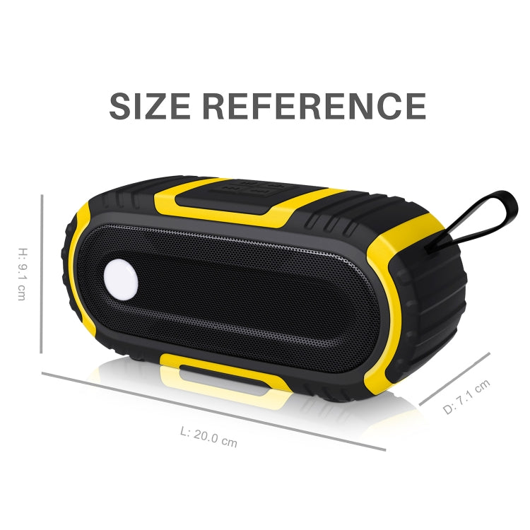 NewRixing NR-5016 Outdoor Splash-proof Water Bluetooth Speaker, Support Hands-free Call / TF Card / FM / U Disk(Yellow)