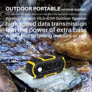 NewRixing NR-5016 Outdoor Splash-proof Water Bluetooth Speaker, Support Hands-free Call / TF Card / FM / U Disk(Yellow)