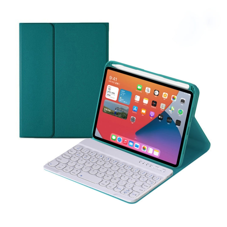 HY006 Round Keys Detachable Bluetooth Keyboard Leather Tablet Case with Holder for iPad mini 6(Dark Green) - For iPad mini by PMC TechLife | Online Shopping South Africa | PMC TechLife
