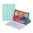 HY006 Round Keys Detachable Bluetooth Keyboard Leather Tablet Case with Holder for iPad mini 6(Mint Green) - For iPad mini by PMC TechLife | Online Shopping South Africa | PMC TechLife