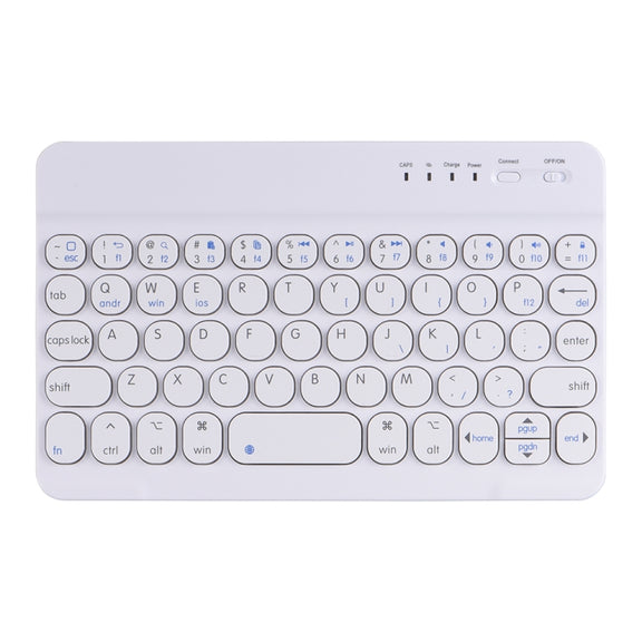 HY006 Round Keys Detachable Bluetooth Keyboard Leather Tablet Case with Holder for iPad mini 6(Black)