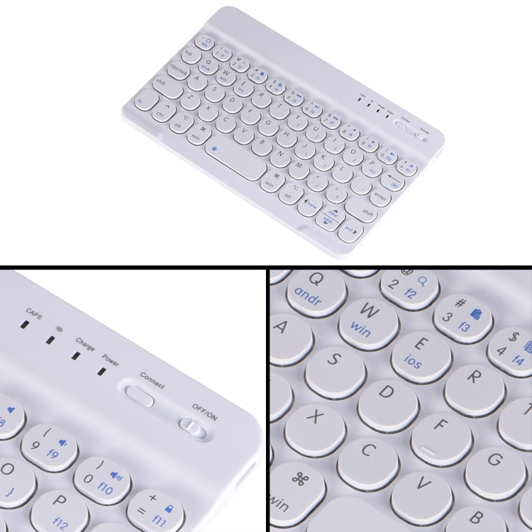 HY006 Round Keys Detachable Bluetooth Keyboard Leather Tablet Case with Holder for iPad mini 6(Black)