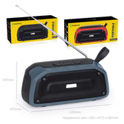 New Rixing NR-906FM TWS Water-resistant Bluetooth Speaker Support Hands-free Call / FM with Handle & Antenna(Red)