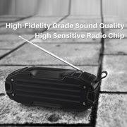 New Rixing NR-907FM TWS Outdoor Bluetooth Speaker Support Hands-free Call / FM with Handle & Antenna(Black)