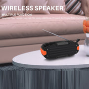 New Rixing NR-907FM TWS Outdoor Bluetooth Speaker Support Hands-free Call / FM with Handle & Antenna(Black)
