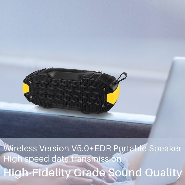 New Rixing NR-907FM TWS Outdoor Bluetooth Speaker Support Hands-free Call / FM with Handle & Antenna(Yellow) - free shipping - PMC Jewellery - Order now!