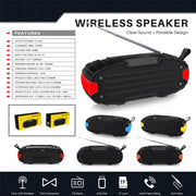 New Rixing NR-907FM TWS Outdoor Bluetooth Speaker Support Hands-free Call / FM with Handle & Antenna(Black)