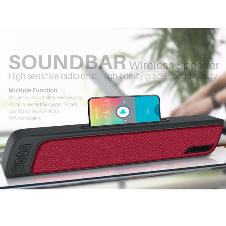 NewRixing NR-7018 Outdoor Portable Bluetooth Speaker with Phone Holder, Support Hands-free Call / TF Card / FM / U Disk(Red) - free shipping - PMC Jewellery - Order now!