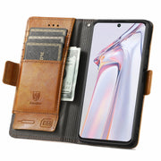 For Blackview A100 CaseNeo Business Splicing Dual Magnetic Buckle Horizontal Flip PU Leather Case with Holder & Card Slots & Wallet(Khaki)
