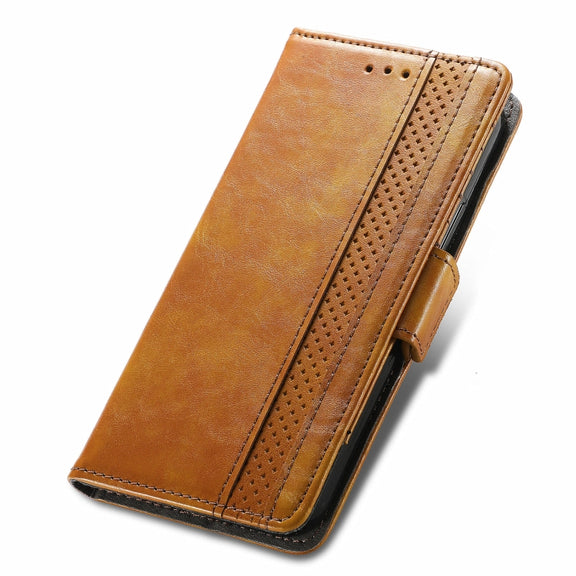 For Blackview A100 CaseNeo Business Splicing Dual Magnetic Buckle Horizontal Flip PU Leather Case with Holder & Card Slots & Wallet(Khaki)