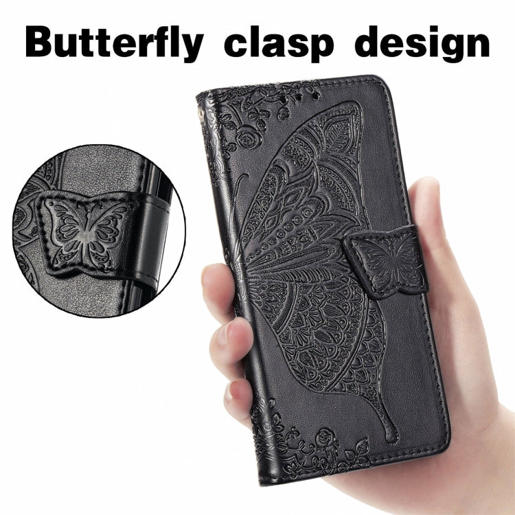 For Blackview A100 Butterfly Love Flower Embossed Horizontal Flip Leather Case with Holder & Card Slots & Wallet & Lanyard(Black) - More Brand by PMC TechLife | Online Shopping South Africa | PMC TechLife