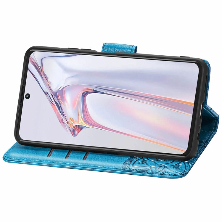 For Blackview A100 Butterfly Love Flower Embossed Horizontal Flip Leather Case with Holder & Card Slots & Wallet & Lanyard(Blue) - More Brand by PMC TechLife | Online Shopping South Africa | PMC TechLife | Buy Now Pay Later Mobicred