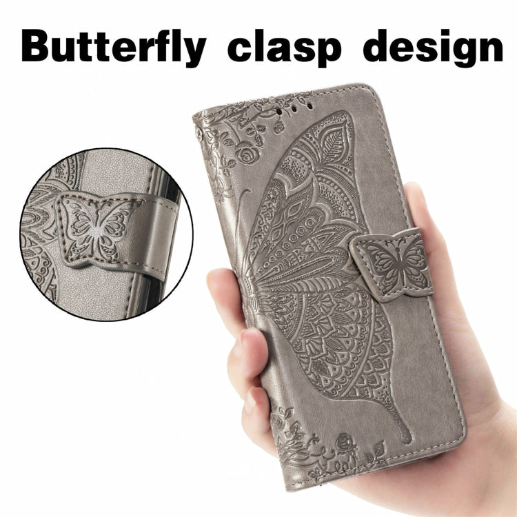 For Blackview A100 Butterfly Love Flower Embossed Horizontal Flip Leather Case with Holder & Card Slots & Wallet & Lanyard(Gray) - More Brand by PMC TechLife | Online Shopping South Africa | PMC TechLife | Buy Now Pay Later Mobicred