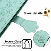 For Blackview A100 Lovely Cat and Dog Embossing Pattern Horizontal Flip Leather Case , with Holder & Card Slots & Wallet & Cartoon Clasp & Lanyard(Green)