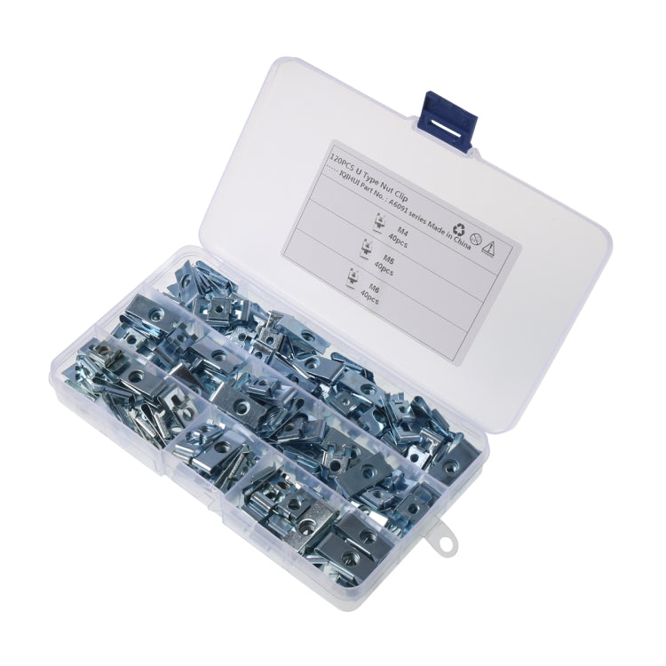 A6091 120 PCS Car M4/M5/M6 Fastener Clips Base U-shaped Clip Nut - Nuts & Bolts by PMC TechLife | Online Shopping South Africa | PMC TechLife | Buy Now Pay Later Mobicred