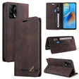 For OPPO F19 / A74 Skin Feel Anti-theft Brush Horizontal Flip Leather Case with Holder & Card Slots & Wallet(Brown) - OPPO Cases by PMC TechLife | Online Shopping South Africa | PMC TechLife | Buy Now Pay Later Mobicred