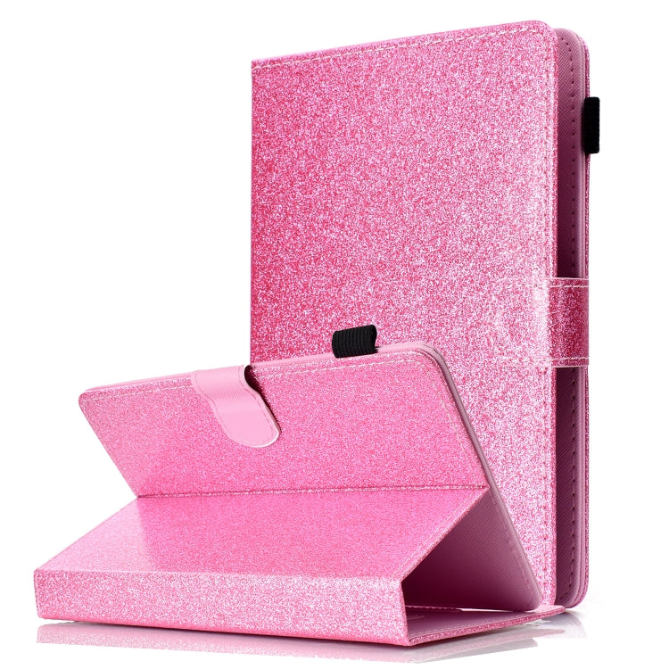 For 10 inch Tablet Varnish Glitter Powder Horizontal Flip Leather Case with Holder & Card Slot(Pink) - 10 - 11 inch by PMC TechLife | Online Shopping South Africa | PMC TechLife | Buy Now Pay Later Mobicred