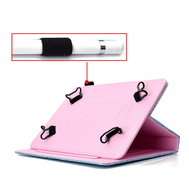 For 10 inch Tablet Varnish Glitter Powder Horizontal Flip Leather Case with Holder & Card Slot(Rose Gold) - free shipping - PMC TechLife - Order now!