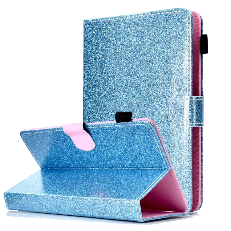 For 10 inch Tablet Varnish Glitter Powder Horizontal Flip Leather Case with Holder & Card Slot(Blue) - 10 - 11 inch by PMC TechLife | Online Shopping South Africa | PMC TechLife | Buy Now Pay Later Mobicred