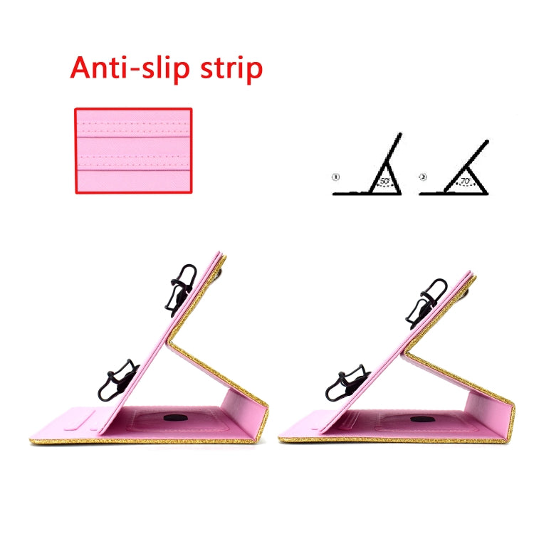 For 10 inch Tablet Varnish Glitter Powder Horizontal Flip Leather Case with Holder & Card Slot(Blue) - 10 - 11 inch by PMC TechLife | Online Shopping South Africa | PMC TechLife | Buy Now Pay Later Mobicred