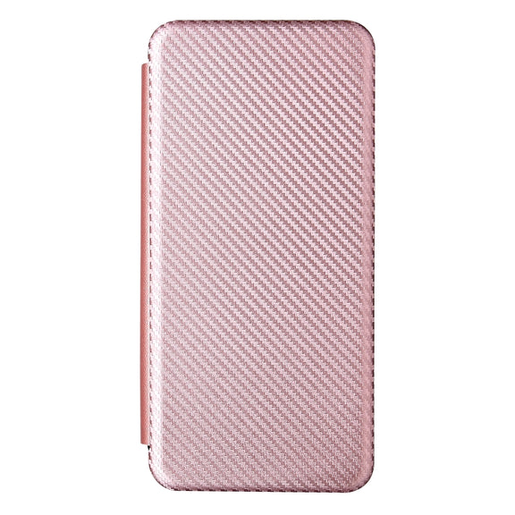 For Doogee S59 / S59 Pro Carbon Fiber Texture Horizontal Flip TPU + PC + PU Leather Case with Card Slot(Pink)