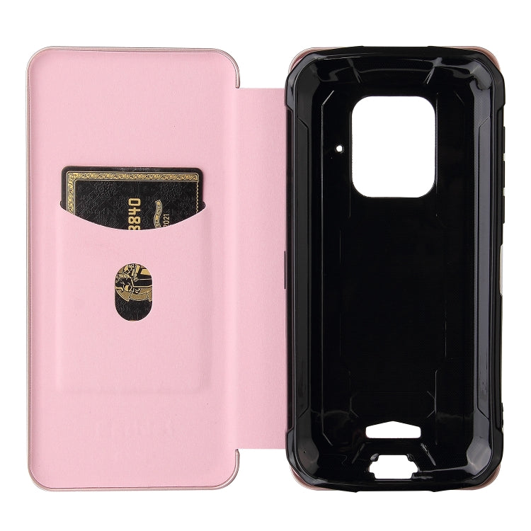 For Doogee S59 / S59 Pro Carbon Fiber Texture Horizontal Flip TPU + PC + PU Leather Case with Card Slot(Pink)