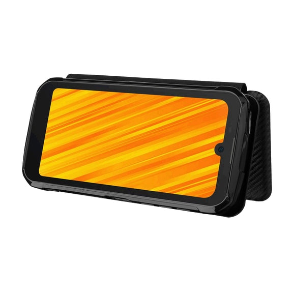 For Doogee S59 / S59 Pro Carbon Fiber Texture Horizontal Flip TPU + PC + PU Leather Case with Card Slot(Black)