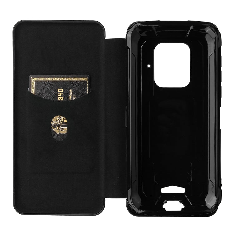 For Doogee S59 / S59 Pro Carbon Fiber Texture Horizontal Flip TPU + PC + PU Leather Case with Card Slot(Black)