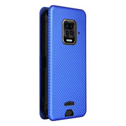 For Doogee S59 / S59 Pro Carbon Fiber Texture Horizontal Flip TPU + PC + PU Leather Case with Card Slot(Blue)