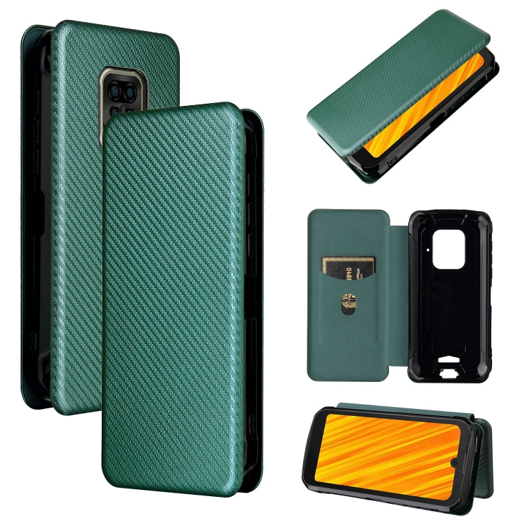 For Doogee S59 / S59 Pro Carbon Fiber Texture Horizontal Flip TPU + PC + PU Leather Case with Card Slot(Green) - More Brand by PMC TechLife | Online Shopping South Africa | PMC TechLife | Buy Now Pay Later Mobicred