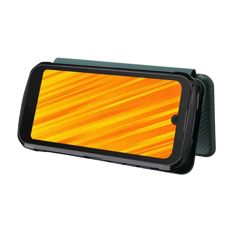 For Doogee S59 / S59 Pro Carbon Fiber Texture Horizontal Flip TPU + PC + PU Leather Case with Card Slot(Green) - More Brand by PMC TechLife | Online Shopping South Africa | PMC TechLife | Buy Now Pay Later Mobicred
