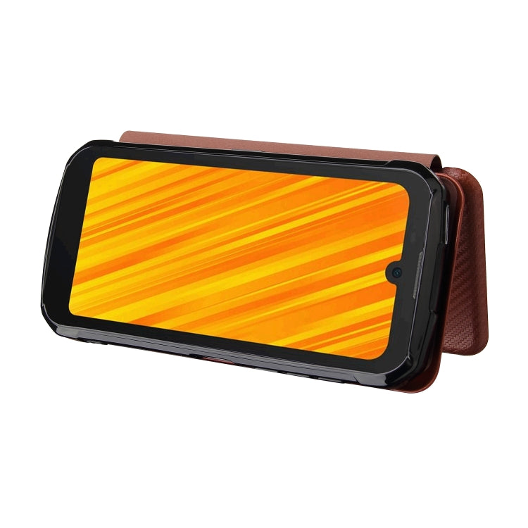 For Doogee S59 / S59 Pro Carbon Fiber Texture Horizontal Flip TPU + PC + PU Leather Case with Card Slot(Brown) - More Brand by PMC TechLife | Online Shopping South Africa | PMC TechLife | Buy Now Pay Later Mobicred